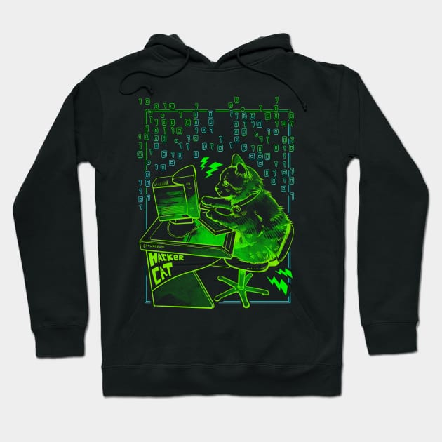 Hacker Cat! Hoodie by Catwheezie